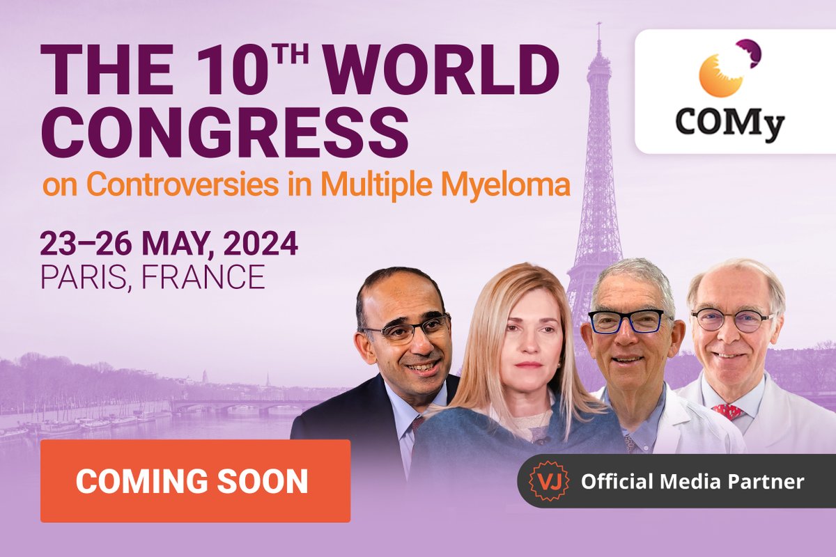 Only 1 week to go until the 10th COMy World Congress! Don’t miss out - from May 23rd to 26th we’ll be interviewing leading experts and providing exclusive coverage on all things #MultipleMyeloma. Stay tuned on 👉VJHemOnc.com👈 @COMyCongress #COMy24 #MMsm #HemOnc