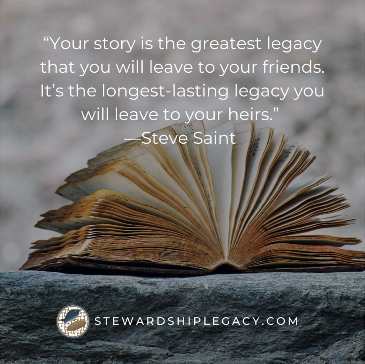 nickellison135's tweet image. “Your story is the greatest legacy that you will leave to your friends. It’s the longest-lasting legacy you will leave to your heirs.” —Steve Saint #LeaveWell #WisdomTransfer stewardshiplegacy.com