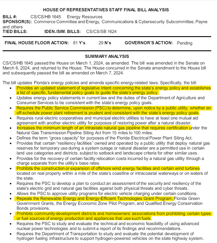 What an awesome piece of legislation signed by the Gov yesterday. Joe is big on closing power plants long before their service life. Not here. It also prohibits offshore bird macerators.. Thank God. This is the way.