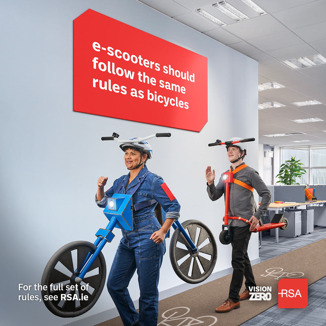 E-scooter is the latest to join us on Irish roads. That means some new rules. E-scooters are not permitted on footpaths, must follow the same rules as people cycling & must travel 20km/h or lower. For the full set of rules, see RSA.ie #Escooter @RSAIreland