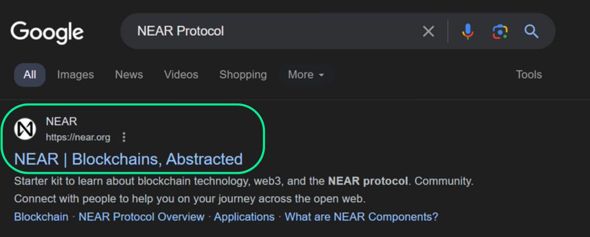 Google Search: NEAR Protocol 
.
.
.
NEAR | Blockchains, Abstracted : near.org  

> The end game has begun.