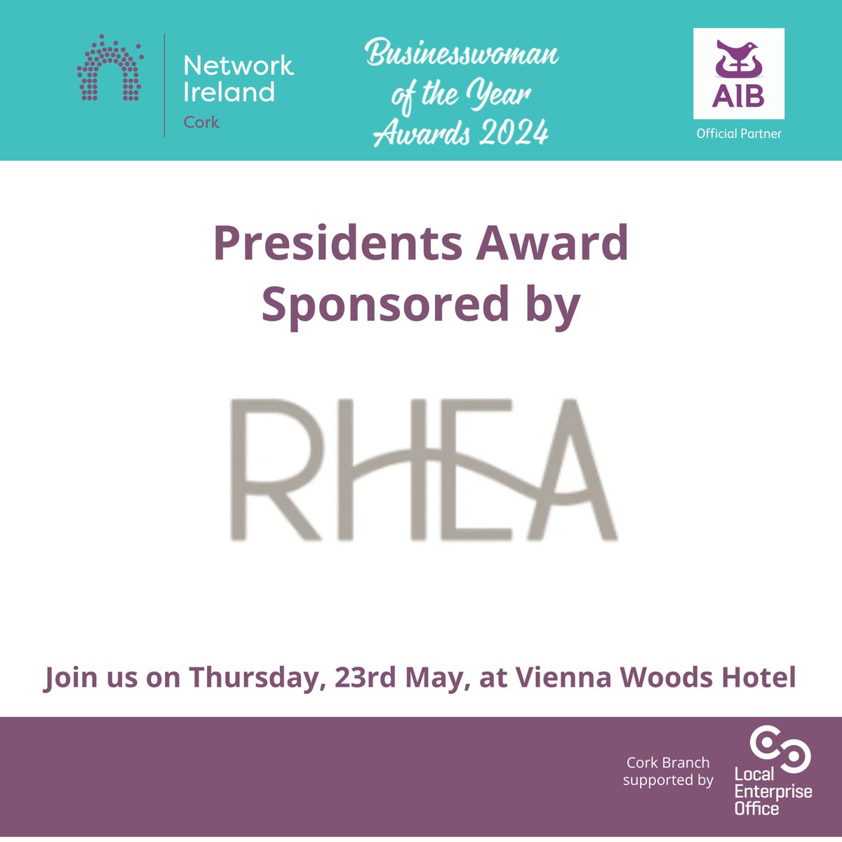 A big thank you to our sponsor RHEA for sponsoring our President’s Award. 👏 🎟️ Book Now: bit.ly/44hfBkv #NetworkIreland #NetworkCork #supportedbyAIB