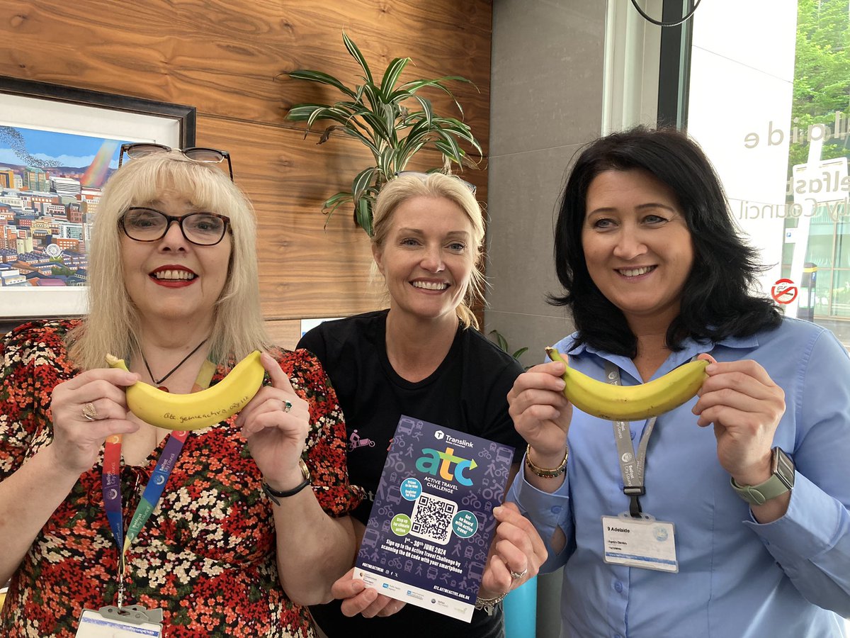 We’re going Active Travel Challenge “bananas’ at @belfastcc 9 Adelaide St this lunchtime 12-2pm. They’ve signed u…have you? Starts 1st June. atc.getmeactive.org.uk #GetMeActiveNI