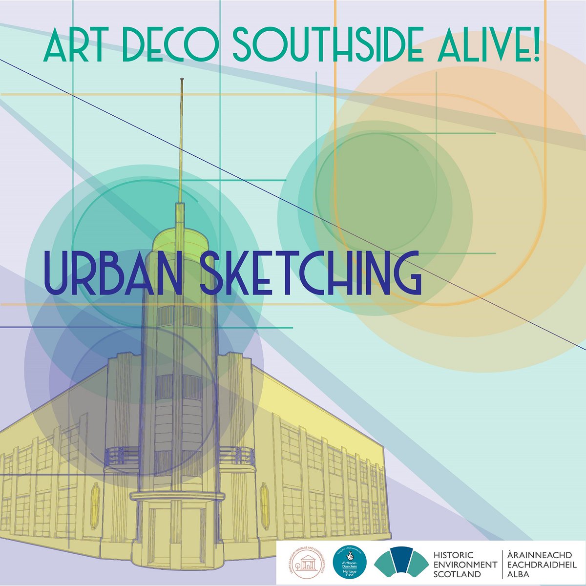 📢 Look beyond #ArtDeco's geometry & get a taste of how to sketch in your own style..! Outdoor #urbansketching sessions in Laurieston – limited to residents (aged 17+) of Gorbals, Tradeston, Pollokshields East & Govanhill ONLY. #ArtDecoSouthsideAlive! 👉 eventbrite.co.uk/e/urban-sketch…