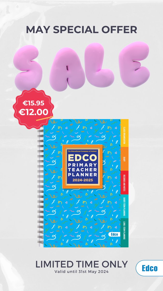 May Special! Email or Call to order today. Offer Ends May 31st 2024. 
#planner #teacherplanner #diary #organiser #teacherresources #edco