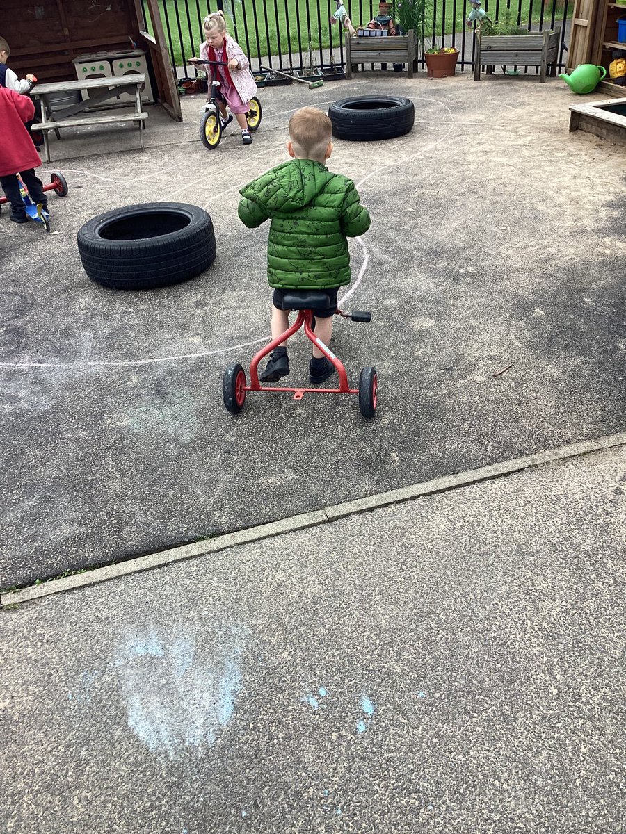 This morning nursery have been busy practising there physical development outside with push/ride along toys on our road outside. @stjs_staveley #joeysPD