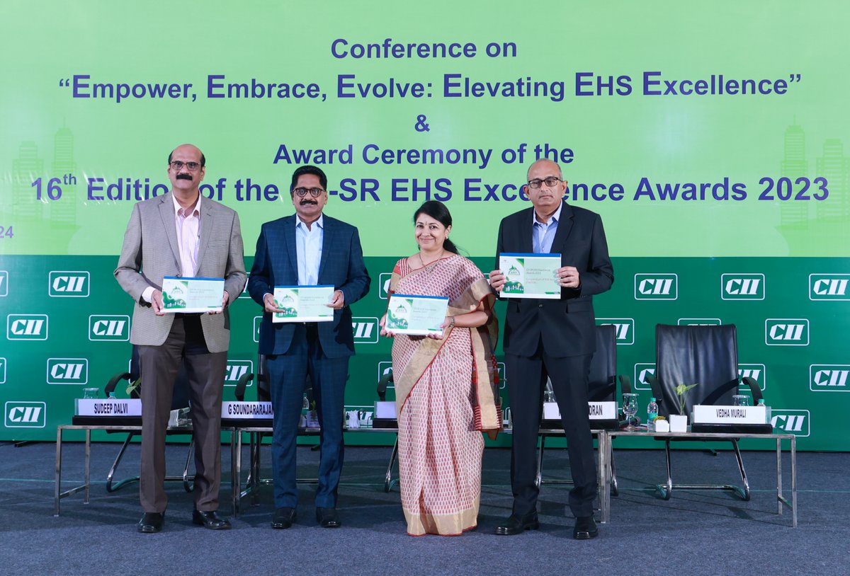 'Coimbatore is known for its Textiles, Engineering &Education and has witnessed significant efforts towards improving Environment, Health, &Safety practices in textile mills &manufacturing units,”said Dr R Nandini, Chairperson, @CII4SR & MD, Chandra Textiles at the EHS Conference