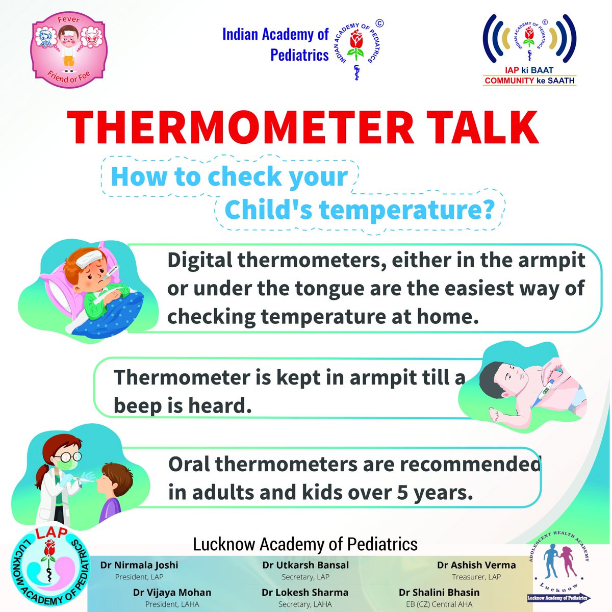 Fever: Friend or Foe #LAP #IAP #IAPlucknow #LAHA #AHA #lucknowacademyofpediatrics #LNF #NNF #IAPkiBaatCOMMUNITYkeSaath #Fever #FeverWarrior #FeverAwareness #FeverKnowledge #FeverFighter #Thermometer #CheckTemperature #Fever99point5 #Temperature #DigitalThermometer #CheckFever