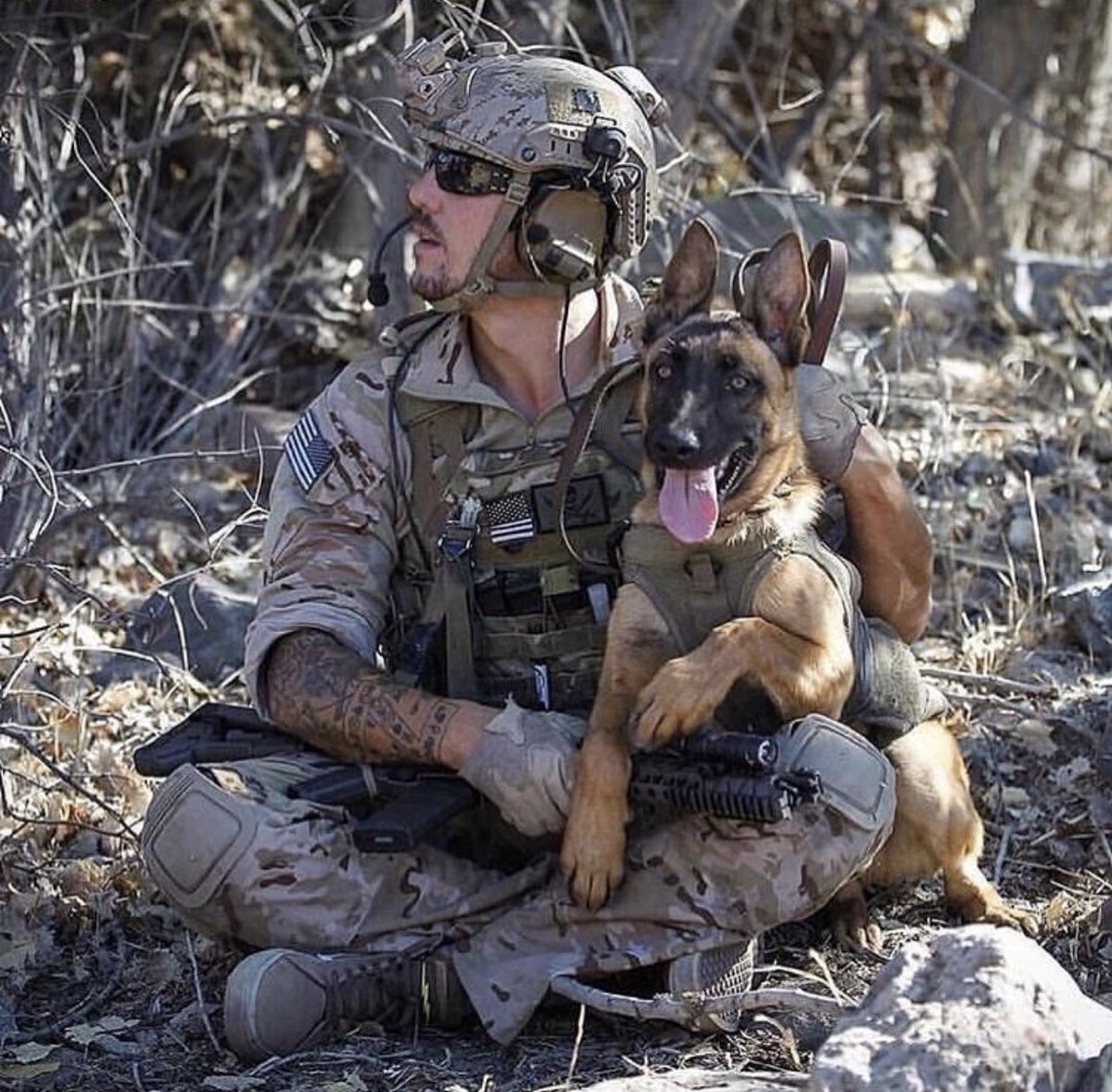We Salute You: A bond that'll never be broken #military #soldier #usmilitary #usarmy #VetLivesMatter #K9 #Dog #troops #patriotic #veteran #VeteransLivesMatter #Army #ManAndDog #ManAndHisDog
