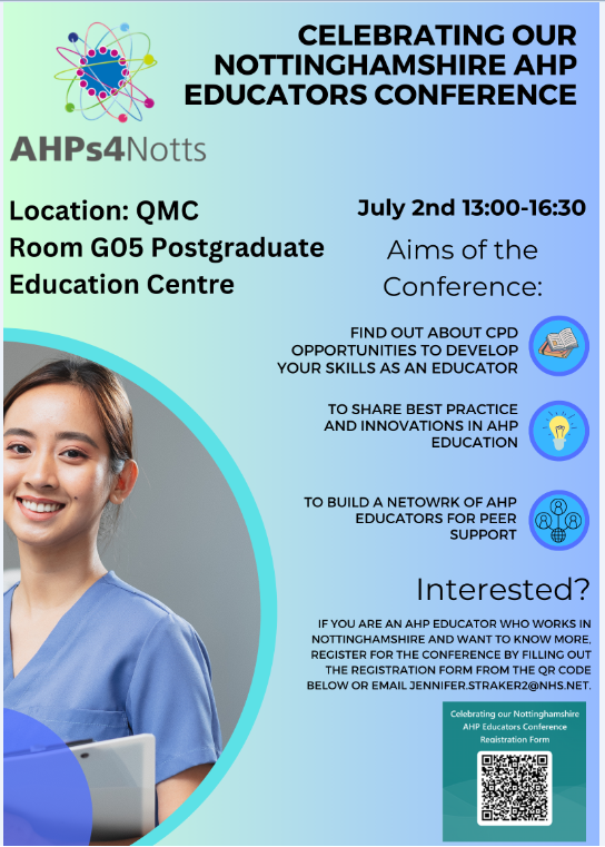 🗣️ ARE YOU AN AHP EDUCATOR?! Join our face-to-face conference hosted by the lovely team at @NUH_AHPs 👀👀👀 Sign up info below 👇👇👇