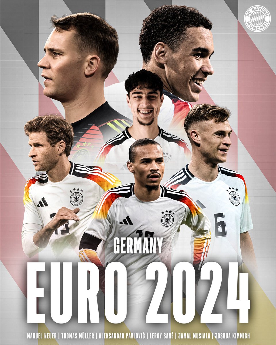 Der vorläufige DFB-Kader für die #EURO2024 steht. Herzlichen Glückwunsch, Jungs! 👏🇩🇪 🔗 fcbayern.com/3Gz1J #MiaSanMia #FCBayern