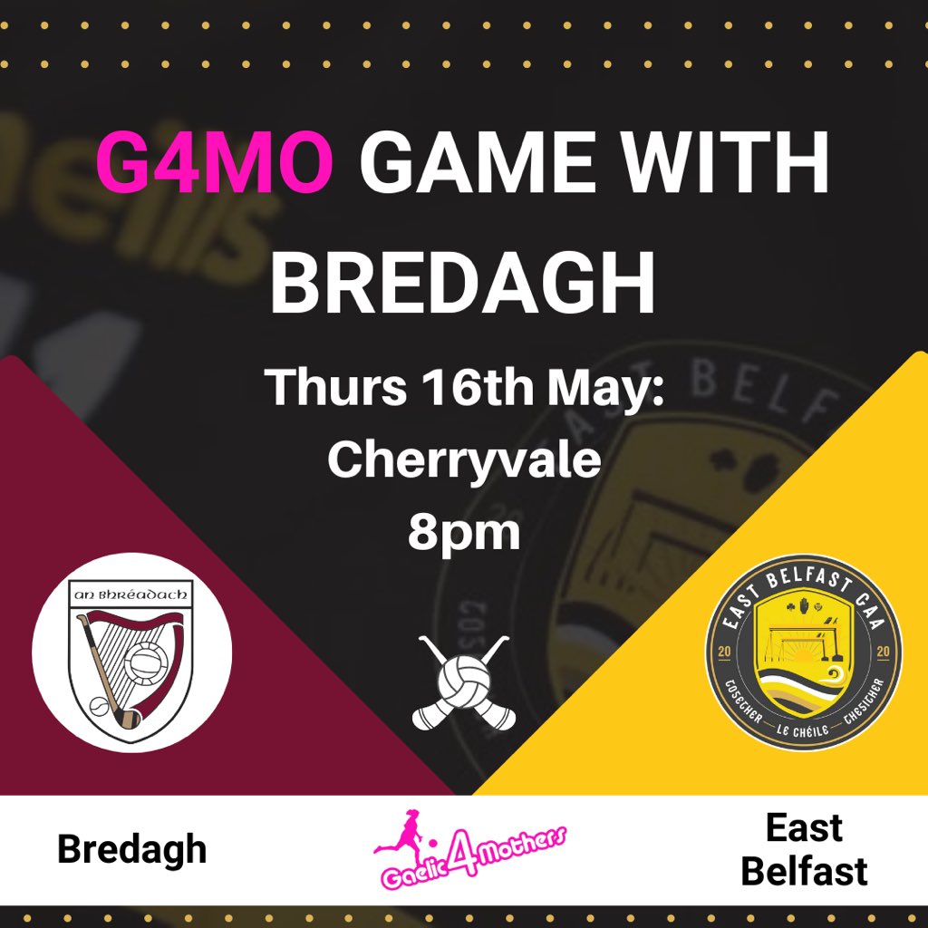 This evening our G4MO team will be enjoying a game in the sun with our good friends and neighbours @BredaghGAC1 💛 We’re really looking forward to getting out onto the pitch and playing #Together #LeChéile #Thegither #سويا