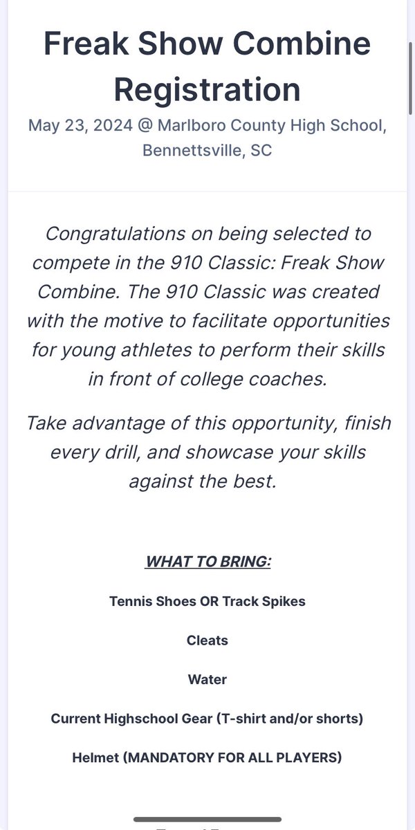 Blessed to be invited to the 2024 freak show combine #FREAKSHOW
@Coachhunt93 <a href="/Coach_CJohnson8/">Cory Johnson</a> <a href="/CoachMcFatten/">Coach McFatten</a>