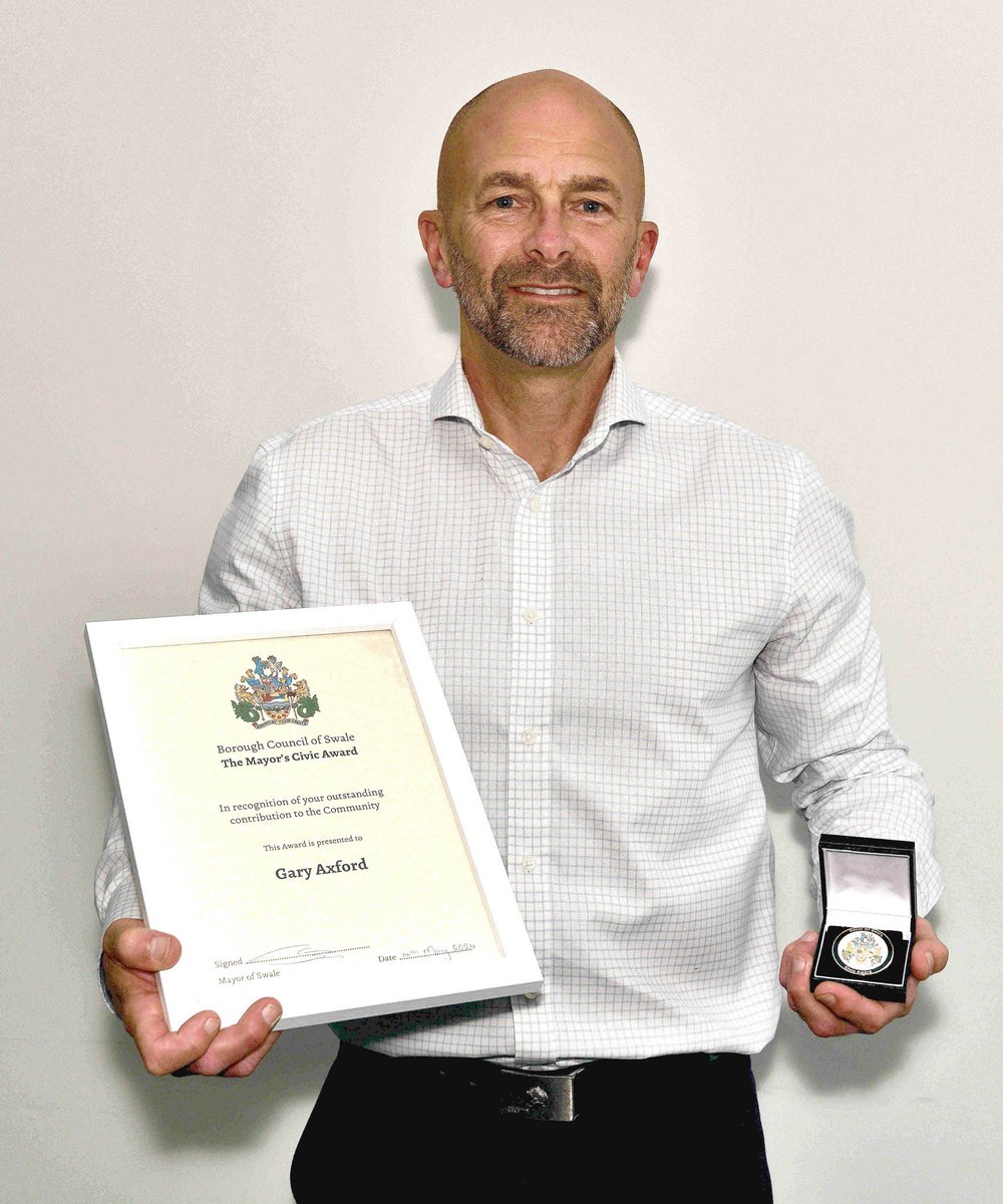 StrikeForce_FC's tweet photo. We are delighted to announce that founder and Club Manager, Gary Axford has been awarded for his service by The Mayor of Swale!

The Mayor of Swale’s Civic Awards honours people living in Swale for their actions which benefit individuals and the community.

#FeelTheForce https://t.co/sJ18s1cDps