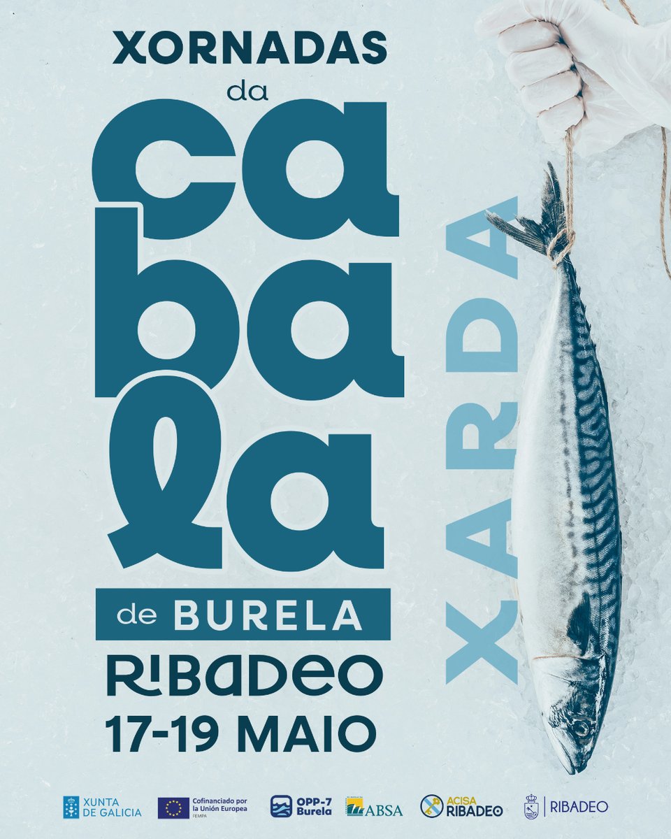 XORNADAS DE EXALTACIÓN DE LA #CABALLA DE #BURELA EN #RIBADEO

@pescaespana @come_pescado @MarXunta @cepesca @burelafs @ConcelloRibadeo

#PescadosCapitales #PeixedeBurela #AmorAlMar #YoComoPescado #EuComoPeixe #OPP7 #ABSA #ComeMasPescado #Peixe #VaidePeixe #Xarda