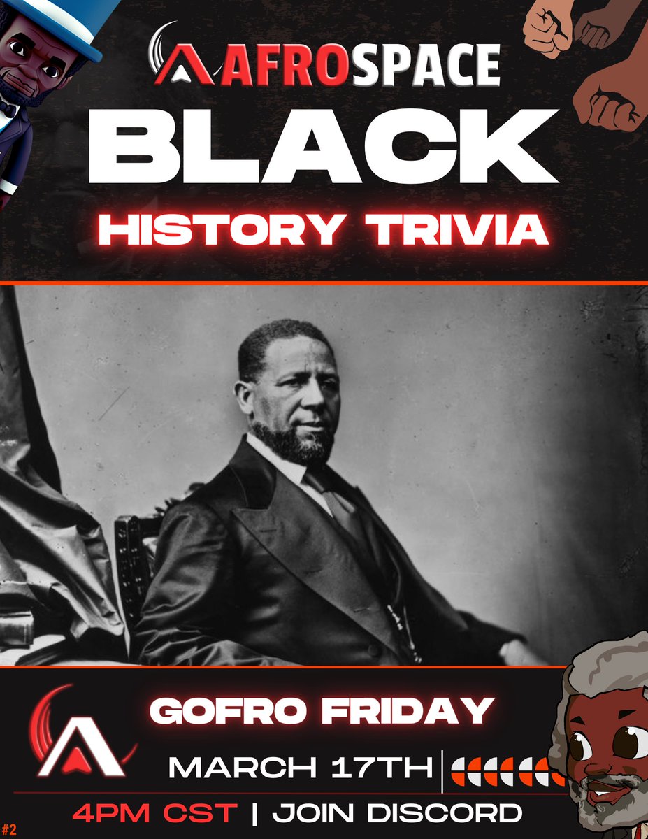 Gm #algofam
Our 2nd Black History Trivia 🚀🚀🚀
Come test your knowledge of American History 🤔💬📜🌎 
Discord Link in Bio 🚀🚀🚀
#AlgorandNFT 
#afrospace 
#savehistory