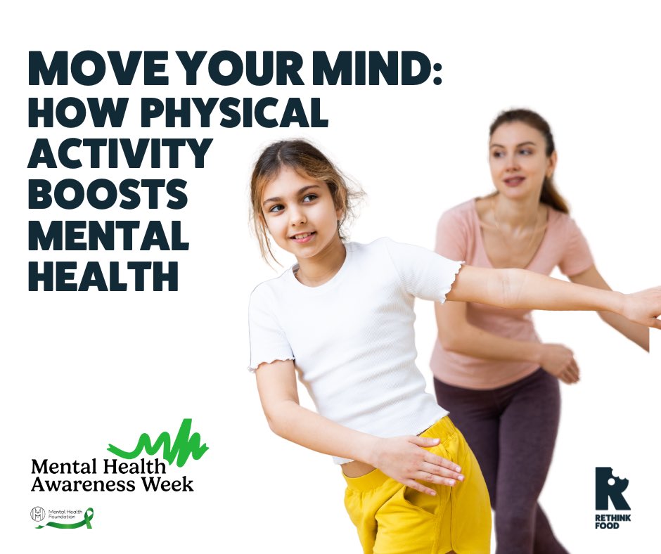 It is #MentalHealthAwarenessWeek & this year the theme is all about movement & its profound impact on our mental wellbeing. Read our latest blog to find out why movement matters! rethinkfood.co.uk/move-your-mind/ #letsrethinkfood #moveyourbody #MoveYourWay #healthyliving