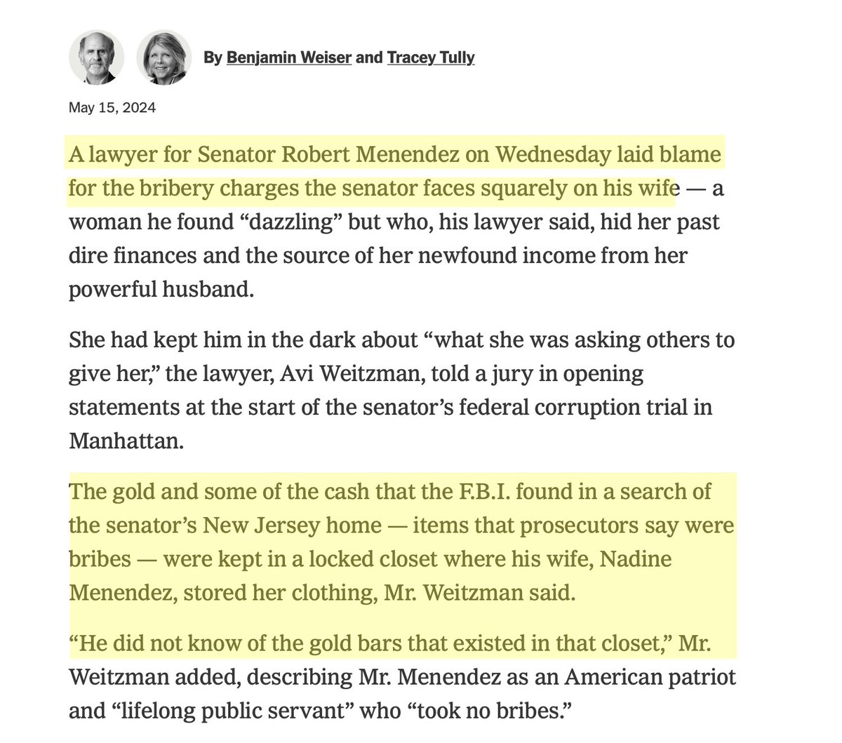 Tossing your wife (and, presumably, your marriage) under the bus may be sleazy, but at least it's a defense, contra Trump, who has not provided any explanation or rebuttal to the mountain of evidence against him.