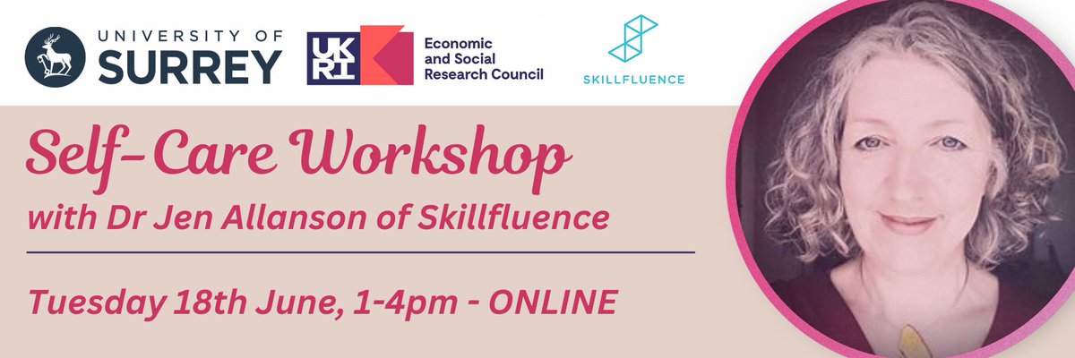 University of Surrey ESRC IAA (@esrcimpact) on Twitter photo On #MentalHealthAwarenessWeek, we encourage you to step away from the noise and stress of everyday life and invest in valuable ‘me-time’ through an online workshop with Dr Jen Allanson of <a href="/skillfluence/">Skillfluence</a>. Sign up here:forms.office.com/Pages/Response… <a href="/UniOfSurrey/">University of Surrey</a> <a href="/ESRC/">Economic and Social Research Council</a> On #MentalHealthAwarenessWeek, we encourage you to step away from the noise and stress of everyday life and invest in valuable ‘me-time’ through an online workshop with Dr Jen Allanson of <a href="/skillfluence/">Skillfluence</a>. Sign up here:forms.office.com/Pages/Response… <a href="/UniOfSurrey/">University of Surrey</a> <a href="/ESRC/">Economic and Social Research Council</a>
