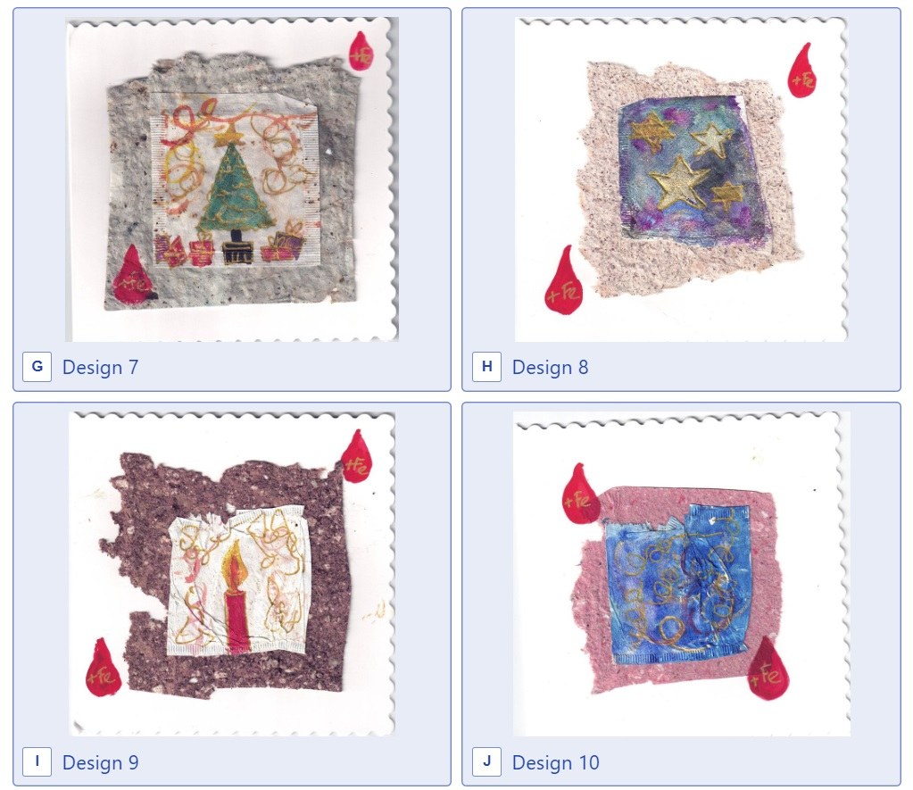 Help us pick our new Christmas card! Our member Ruth has designed 12 amazing designs - but we cannot decide which is best... So, can you help us by viewing Ruth's 12 designs and voting on the ones you like? Vote online here : bit.ly/3UyhPaA