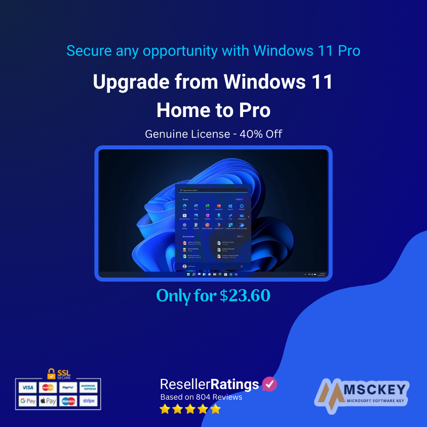 Upgrade to Windows 11 Pro and enjoy advanced features like Remote Desktop, BitLocker, and Hyper-V. Boost your productivity and security! 

Get the Windows 11 Home to Pro Upgrade Key at Msckey for only $23.60. Use SAVE40 for 40% off! 🤑

msckey.com/product/upgrad…

#windows11 #11pro