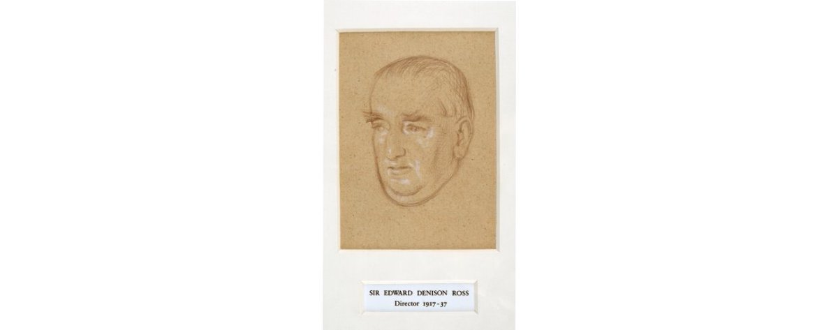 This #DrawingDay we would like to share this framed pencil drawing of Sir Edward Denison Ross, Professor of Persian and first Director of SOAS (1916-1937). We hold his papers - find out more here: ow.ly/bbKK50RzhI4./R…