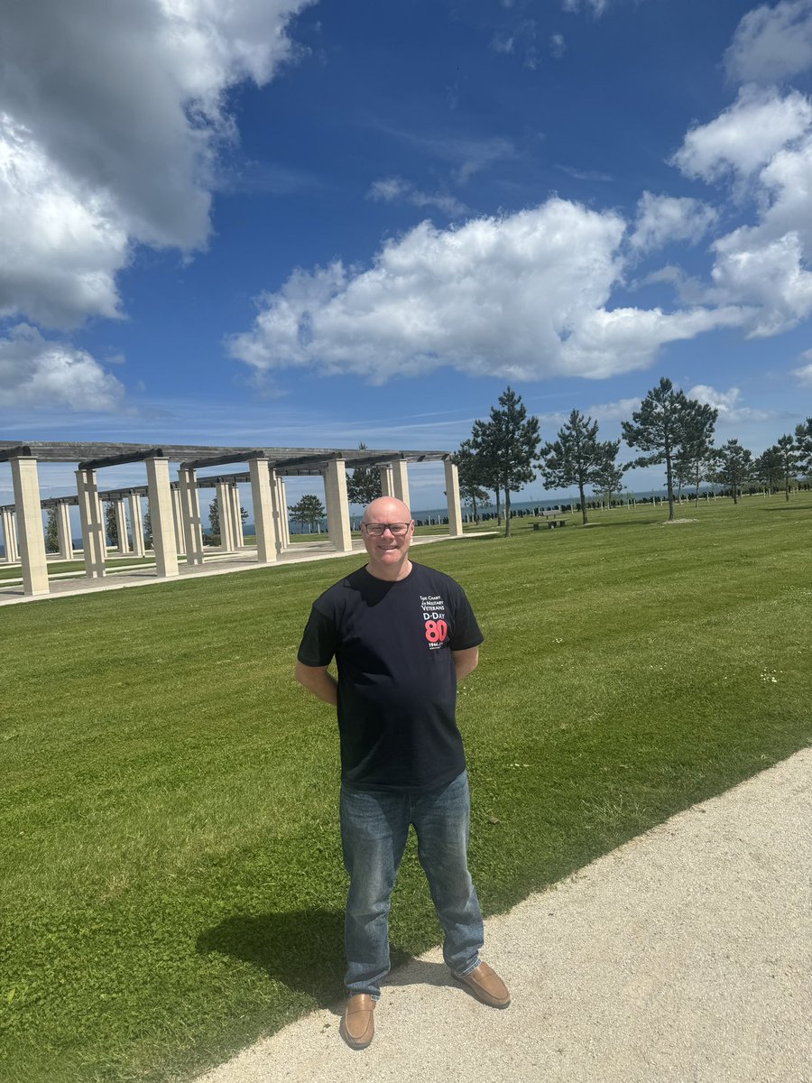 A very happy birthday to Paul Cook @paulcook25 our Vice Chairman who today took three WWII veterans to the British Normandy Memorial.