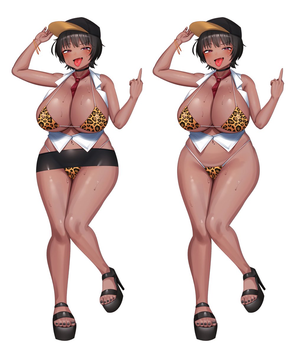 skebからデザインさせてもらった巨乳ボーイッシュ褐色JKちゃん