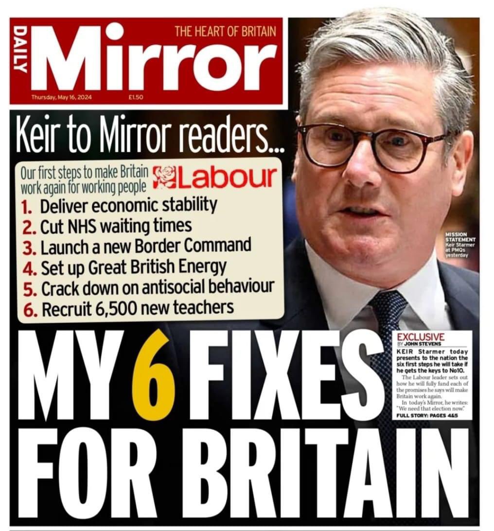 🧵 Ok, let’s take these one by one. How about? 1. Invest in industry & infrastructure; give workers the means to bargain for better pay & conditions with a New Deal. 2. Restore the NHS to its founding principles, end top down management & kick out private interests. (1/3)