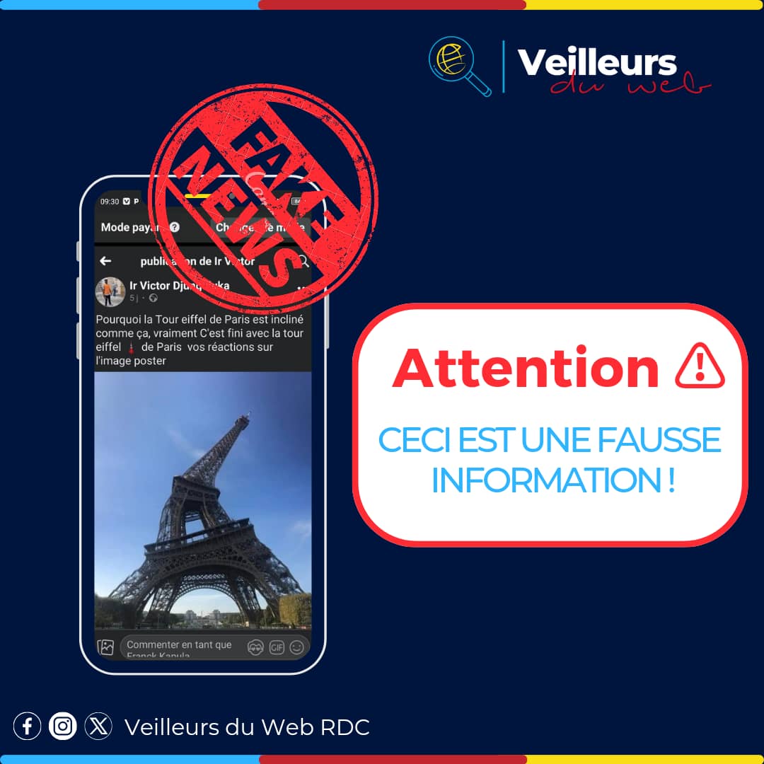 La Tour Eiffel n’a connu aucun incident, cette image est le fruit d’une photographie panoramique ratée de 2018

Trouve l'intégralité du démenti dans ce lien 👇🏿
 facebook.com/10007638177619…