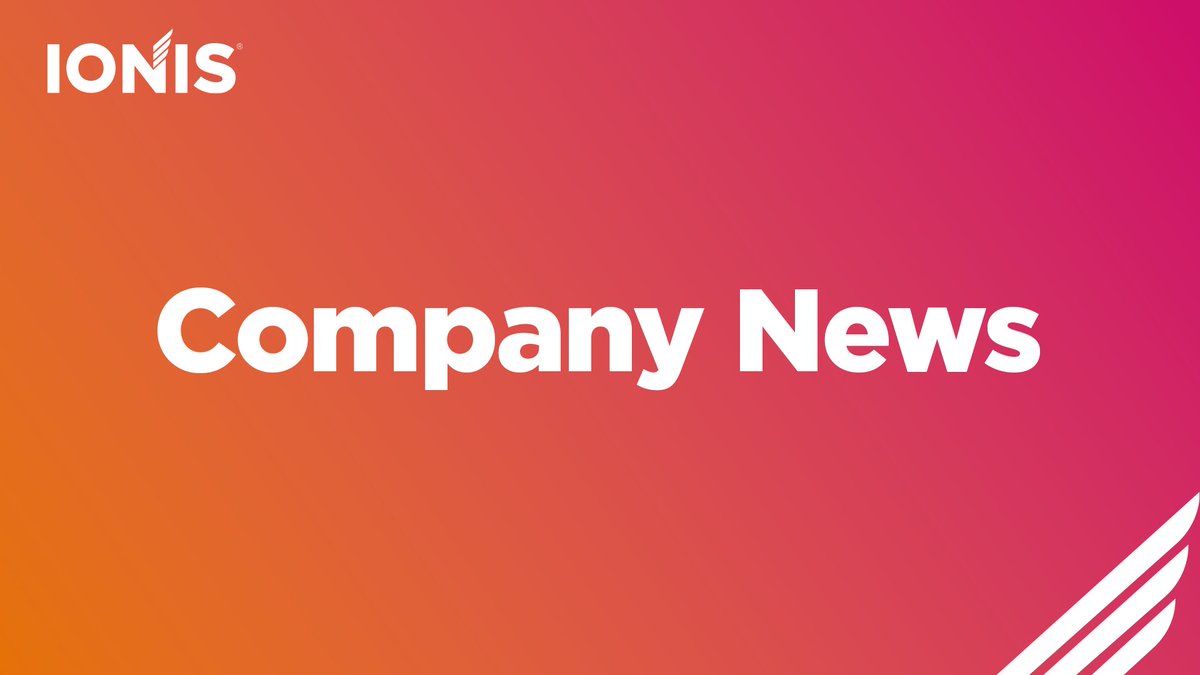 Today, with Biogen, we announced results from the topline Phase 1/2 study of our investigational drug in people living with amyotrophic lateral sclerosis (#ALS). For more information about this program: ir.ionispharma.com/news-releases/…