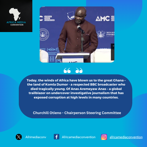 Churchill Otieno ~ Today, the winds of Africa have blown us to the great Ghana – the land of Komla Dumor - a respected BBC broadcaster who died tragically young. #3rdAMC2024 #MediaFreedom