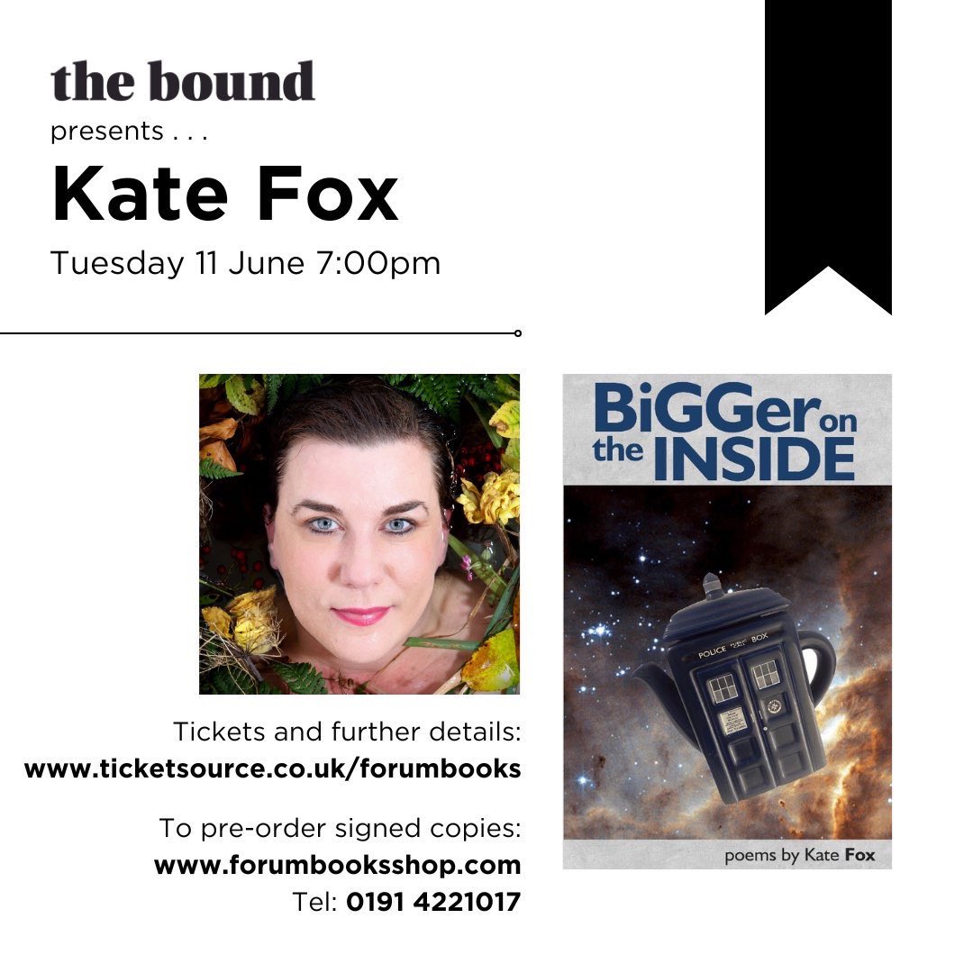 ✨NEW✨ EVENT✨!! Bigger On The Inside launch 🚀 🗓️ Tues June 11 📍 at the bound, Whitley Bay 🌟 ing the amazingly talented @katefoxwriter 🎟️ ticketsource.co.uk/forumbooks/the…