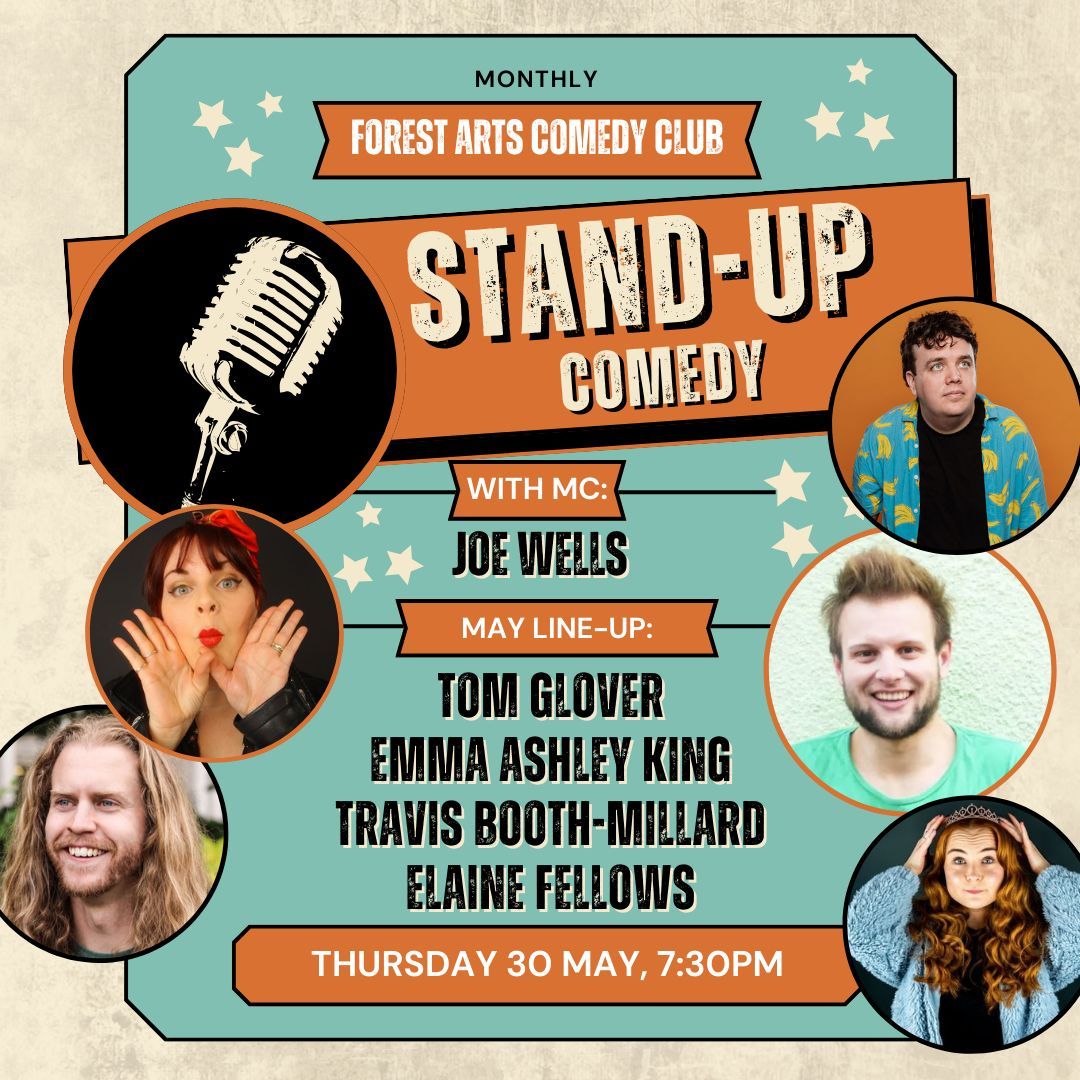 Exciting news! Updated line-up for May's comedy club: ✨ Tom Glover ✨ Emma Ashley King ✨ Travis Booth-Millard ✨ Elaine Fellows ✨ MC: Joe Wells Tickets here: buff.ly/3WHzQWC