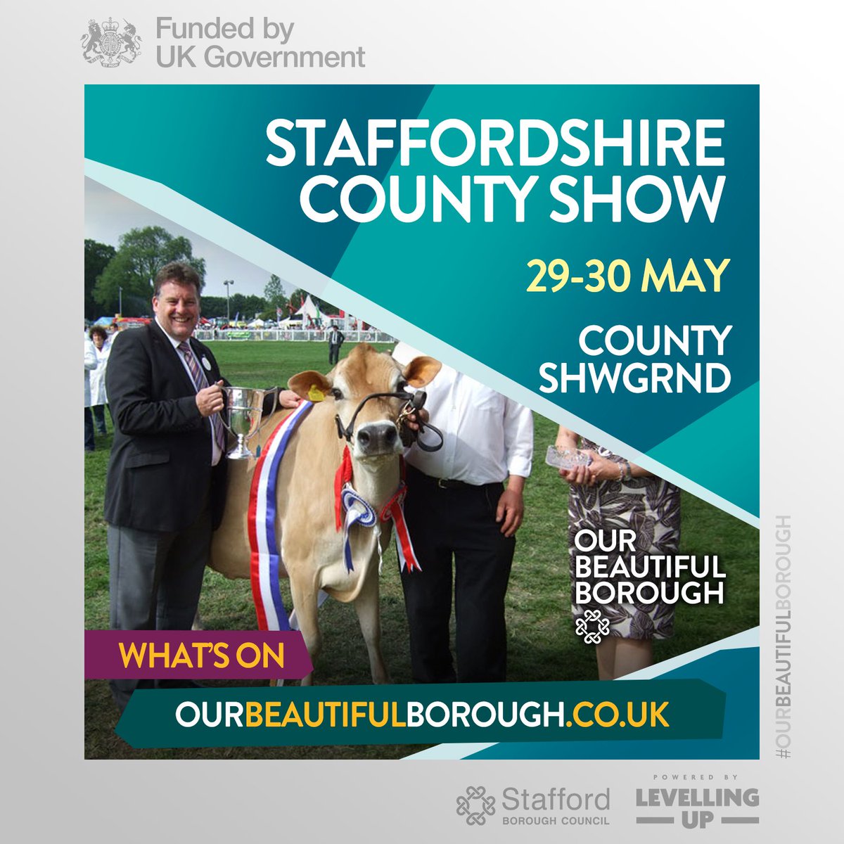 The #Staffordshire #County #Show returns 29-30 May. A full Main Ring programme takes place over both days, including the JCB Dancing Diggers, Show Jumping and more. Something for everyone! Details here: tinyurl.com/48k59hjh #DaysOut #FamilyFun #OurBeautifulBorough