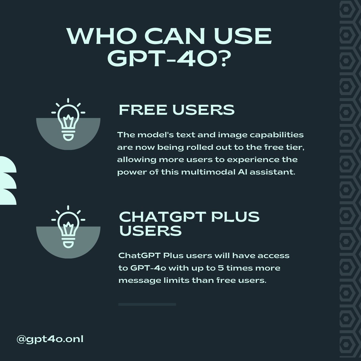 gpt4o_onl's tweet image. 📍Stay tuned by following @gpt4o.onl to get the latest news &amp;amp; updates about GPT-4o and not miss out on the exciting tests we’d be conducting on this flagship OpenAI model.
#openai #chatgpt #gpt4o #gptomni #ai #languagemodel #technology #machinelearning #artificialintelligence