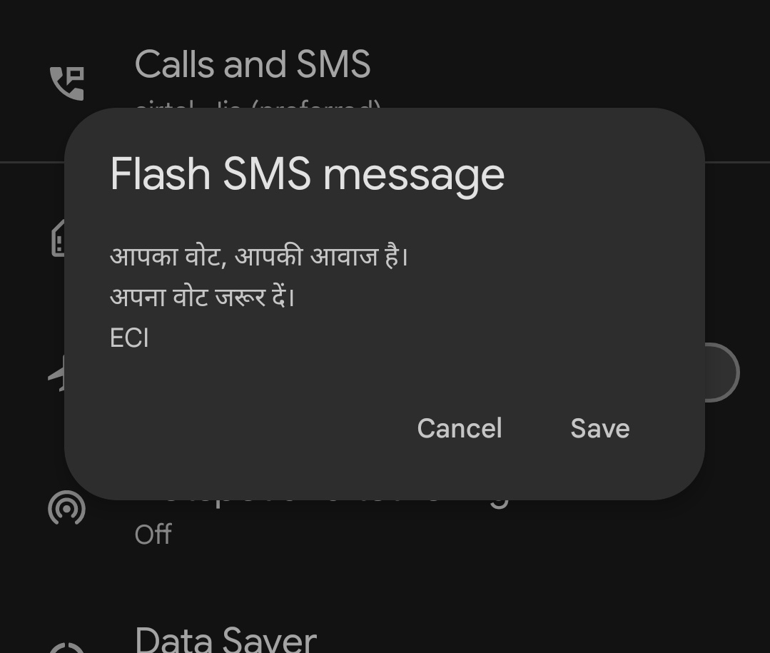 ECI sending flash messages asking Mumbaikars to vote.