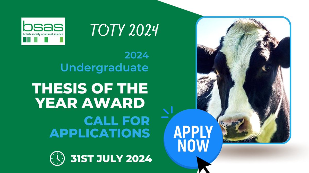 🔎We are looking to reward the most talented students in animal science. Teaching a student who deserves to be recognised for their outstanding work in animal or related science, why not nominate them for the BSAS Undergraduate Thesis of The Year Award? bsas.org.uk/awards/thesis-…