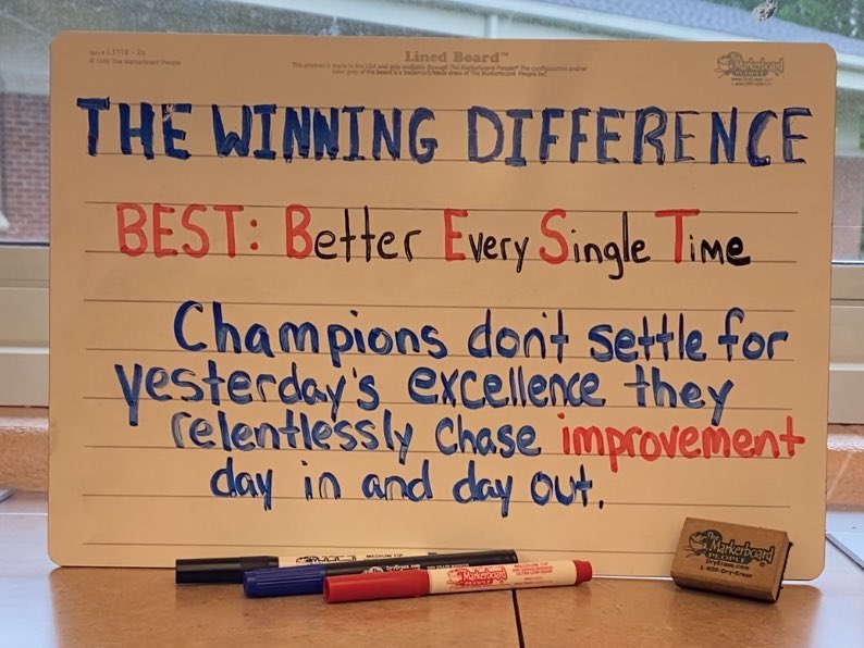 Better Every Single Time Champions don’t settle for yesterday’s excellence they relentlessly chase improvement day in and day out.