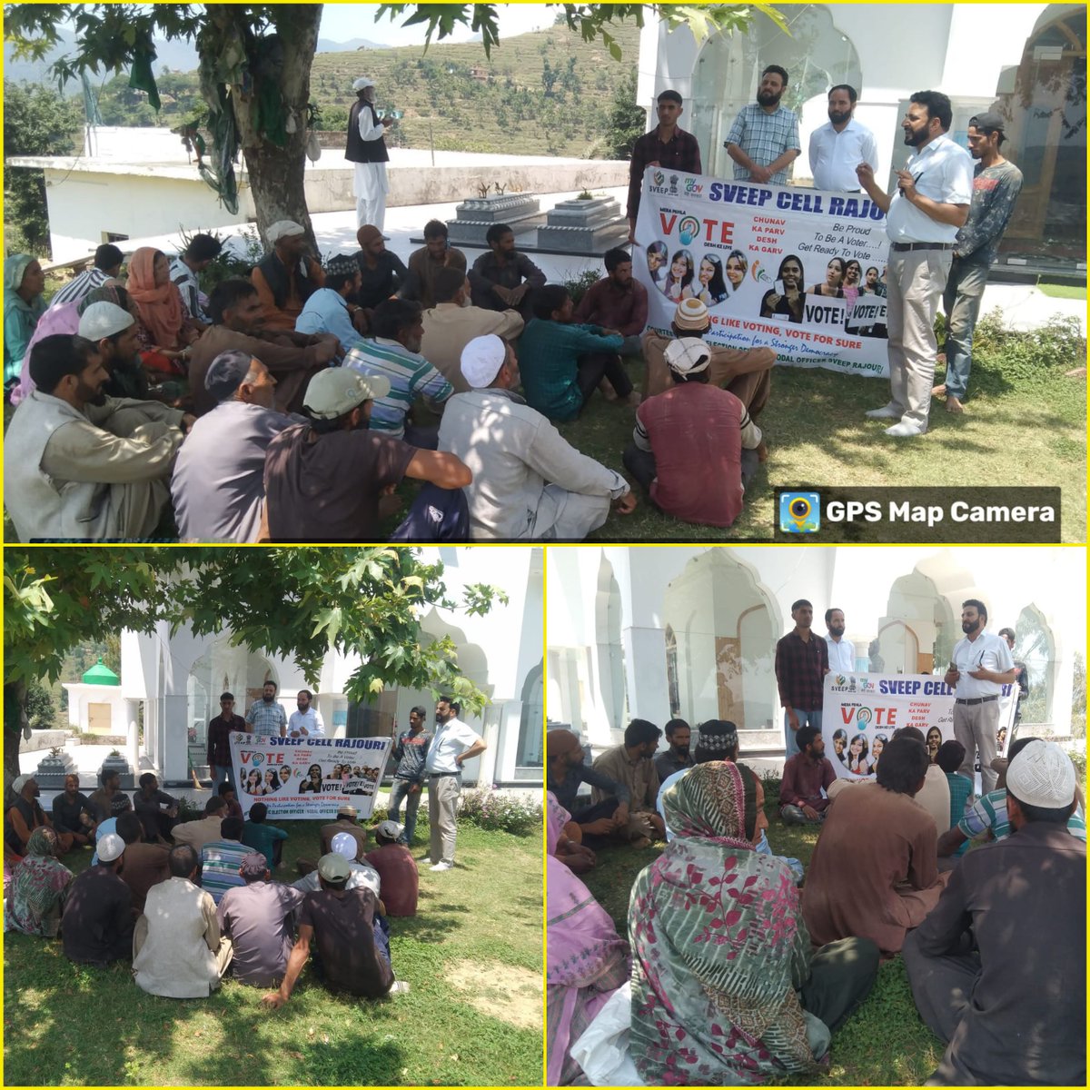 #NoVoterToBeLeftBehind #SVEEP team of Rajouri, held a voter's awareness programme at Shrine of Sain Ganji RA, devotees asked for greater participation in #LokSabhaElections2024. #ChunavKaParv #DeshKaGarv @ECISVEEP @SpokespersonECI @ceo_UTJK @diprjk @DDNational @ddnews_jammu