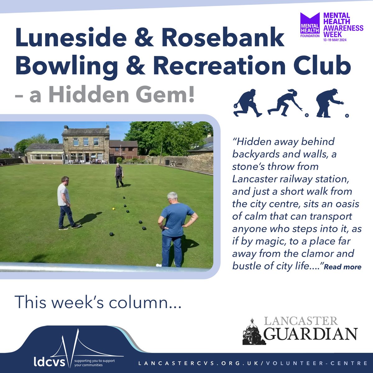 Let's roll with #MentalHealthAwarenessWeek in our latest @GuardianDigital article featuring Luneside & Rosebank Bowling & Recreation Club!🌟 Discover this #hiddengem and embrace the theme of 'moving more' for your well-being. Read more tinyurl.com/fnjsrw8s #CommunitySpotlight