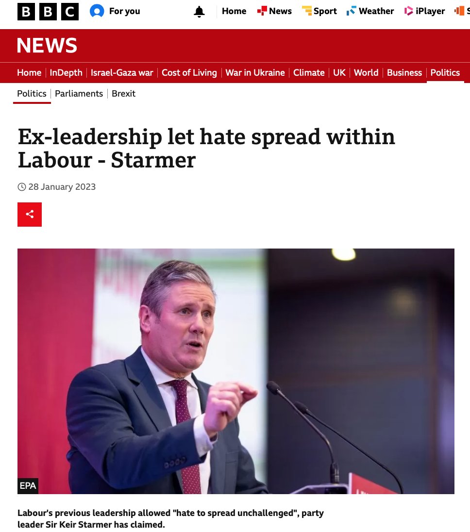 Starmer smeared a movement of half a million with Jew-hate. He did it knowing full well it's a lie. He's lied about this the same way he lies about his 'pledges' and his 'missions'. He's the most fundamentally dishonest person on the UK political stage. #ItWasAScam