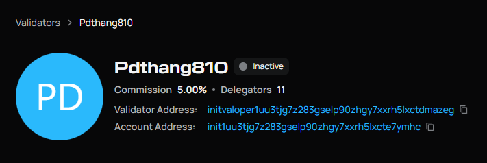 xilet1509's tweet photo. 💥Congratulations to Initia on their successful testnet launch and congratulations on becoming one of their Validators.

Thank you everyone for helping me and especially thank boss @0xMista for helping me a lot😊

See you in the Init era🌈 https://t.co/RMMMnqHAbG