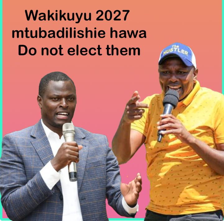 Kikuyus must do away with this two if they want a great future for Mt Kenya.
The duo are Ruto's yes men & will not think twice short changing them for their stomach nourishment.
This two Tugeges are always opposed to anything good for the Mountain

Eric Omondi President Museveni