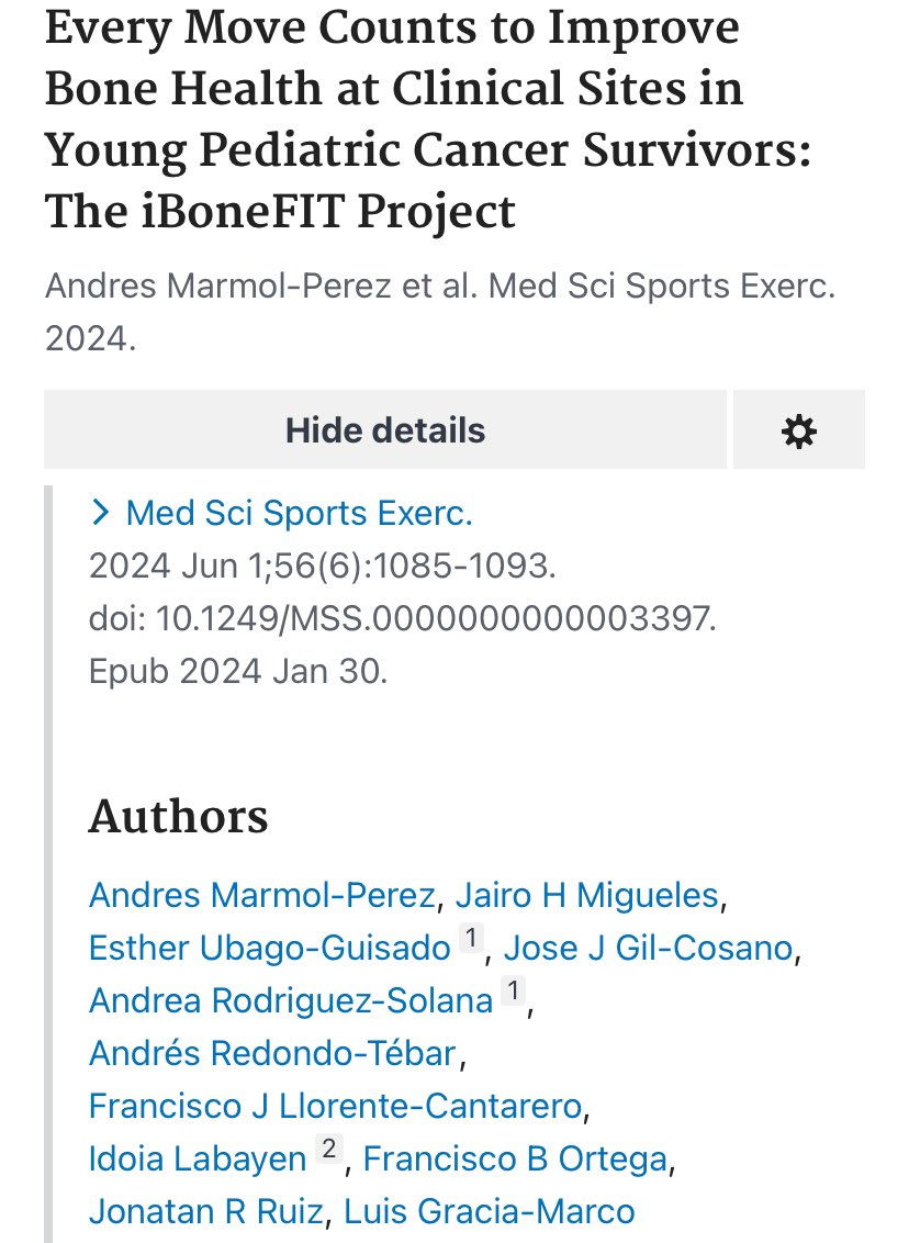 Luis Gracia Marco (@graciamarcoluis) on Twitter photo 📖 Actividades física y salud ósea en supervivientes de cáncer infantil. 
➡️ Nuestro artículo en el TOP 3 de este mes de Med Sci Sport Exerc
Link: journals.lww.com/acsm-msse/page…
<a href="/profithugr/">PROFITH UGR</a> <a href="/Fac_Deporte_UGR/">Ciencias Deporte UGR</a> 📖 Actividades física y salud ósea en supervivientes de cáncer infantil. 
➡️ Nuestro artículo en el TOP 3 de este mes de Med Sci Sport Exerc
Link: journals.lww.com/acsm-msse/page…
<a href="/profithugr/">PROFITH UGR</a> <a href="/Fac_Deporte_UGR/">Ciencias Deporte UGR</a>