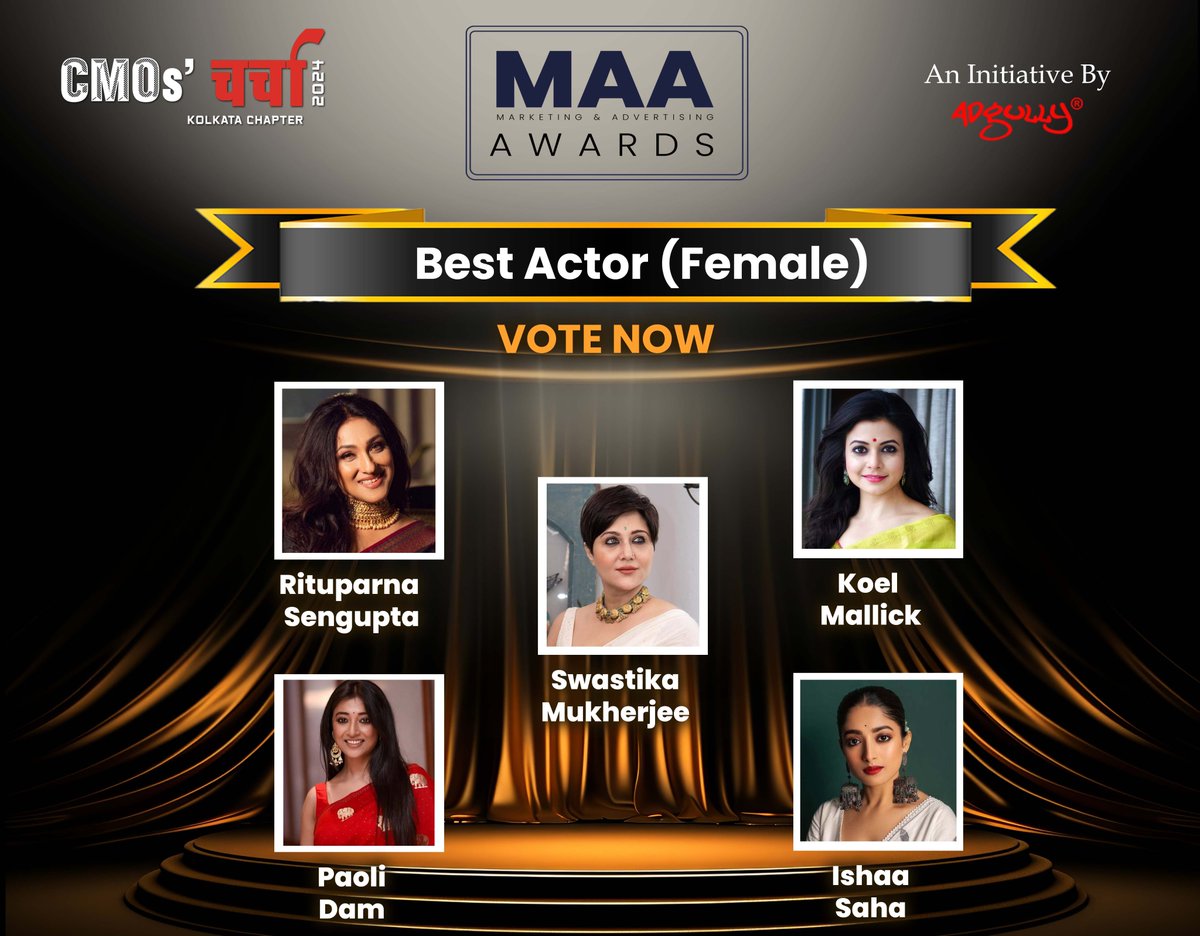 #VoteNow for Best Actor (Female) & win exciting prizes! The CMOs' Charcha MAA Awards introduces the People's Mandate #Awards, where your #voice matters. Vote Now: docs.google.com/forms/d/e/1FAI… #rituparnasengupta #swastikamukherjee #paolidam #koelmallick #ishaasaha