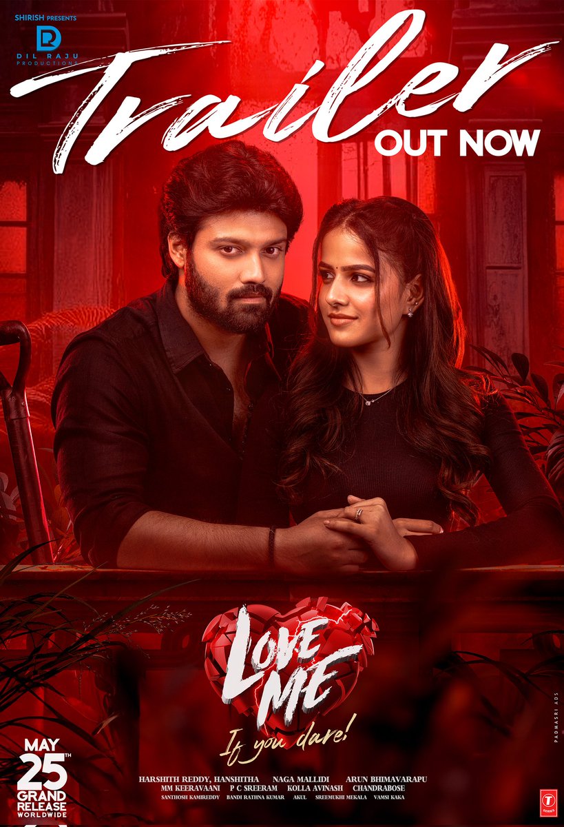 A unique story of a daredevil heart falling in l̶o̶v̶e̶ #GhostLove 

The thrilling #LoveMeTrailer out now

#LoveMe  - '𝑰𝒇 𝒚𝒐𝒖 𝒅𝒂𝒓𝒆' in cinemas on May 25th.

#AshishVelamakucha #VaishnaviChaitanya #TFCMedia