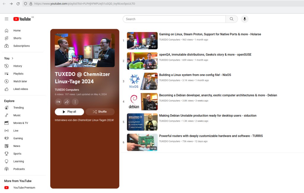 TUXEDOComputers's tweet photo. TUXEDO @ Chemnitzer Linux-Tage 2024

Click here for an overview of all interviews: https://t.co/t98oHB8oiy

#Youtube #videos #interview #interviews #clt #clt2024 #chemnitz #linux #OpenSource #news #gaming #nixos #debian #steamgames #proton #siduction #Turris #tuxedocomputers https://t.co/X417FCrA2J