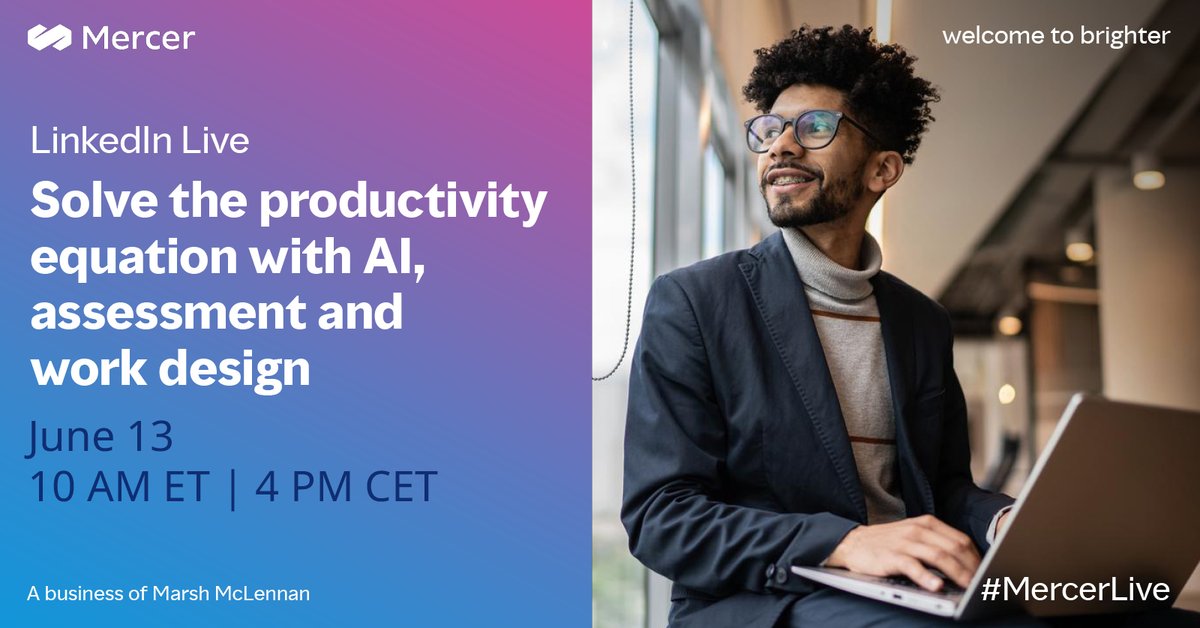 Improving productivity is the top driver of transformation plans in 2024, but how can leaders ensure an equitable transition? Join our #MercerLive as we explore productivity, #AI and the #FutureofWork. #HR bit.ly/4dJ6JZd