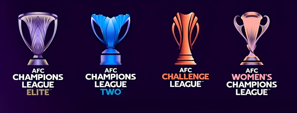 Logos for the four new AFC club competitions starting from next season has been launched. 1st Tier — AFC Champions League Elite 2nd Tier — AFC Champions League Two 3rd Tier — AFC Challenge League AFC Women's Champions League #ACLElite #ACL2 #ChallengeLeague #AWCL